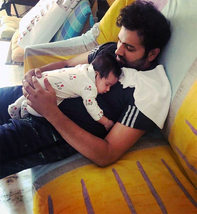 Rohit Sharma posted this picture of himself and his daughter Samaira on Valentine's Day, Thursday, February 14