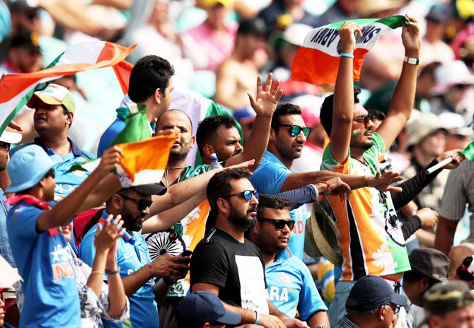 Indian fans enjoy the action on Day 1 of the 4th Test in Sydney on Thursday 