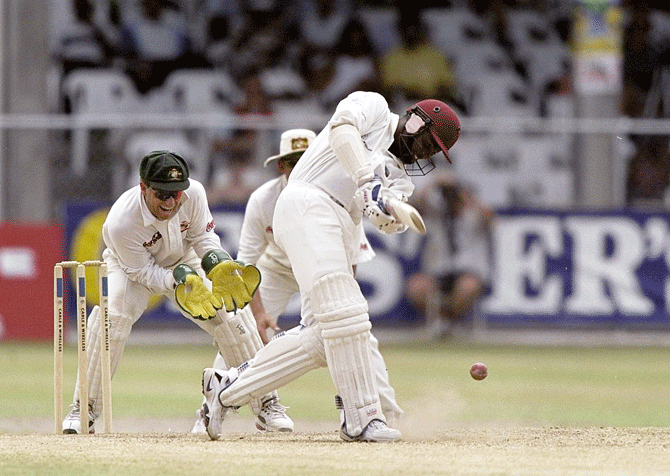 Brian Lara scored 213 against Australia in 1999, while his back was against the wall
