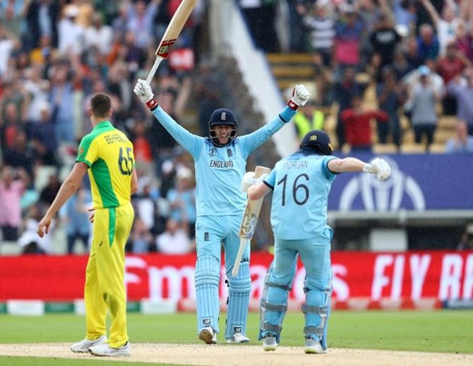 Chasing 224 in a World Cup semifinal was not expected to be a walk in the, park but England made it look easy with an aggressive approach. Photograph: Cricket World Cup/Twitter