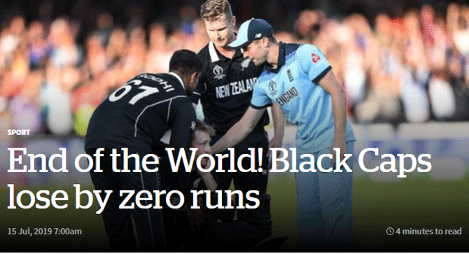 The main page of the New Zealand Herald had this heartbreaking picture