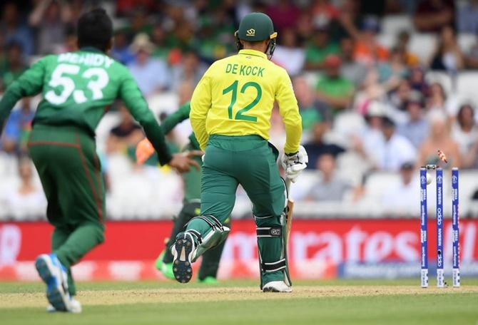 Quinton de Kock is run-out