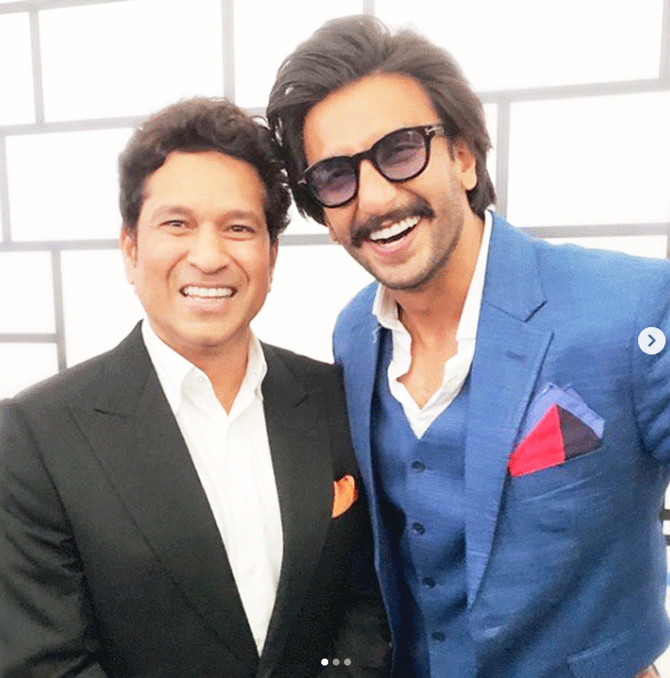 Ranveer Singh with Sachin Tendulkar