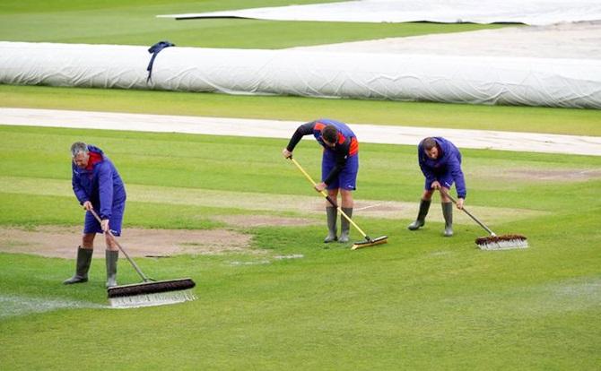 Trent Bridge pitch after rain