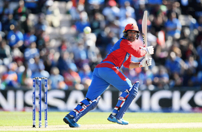 Mohammad Nabi top-scored for Afghanistan with 52 before becoming one of Shami's victims in the last over