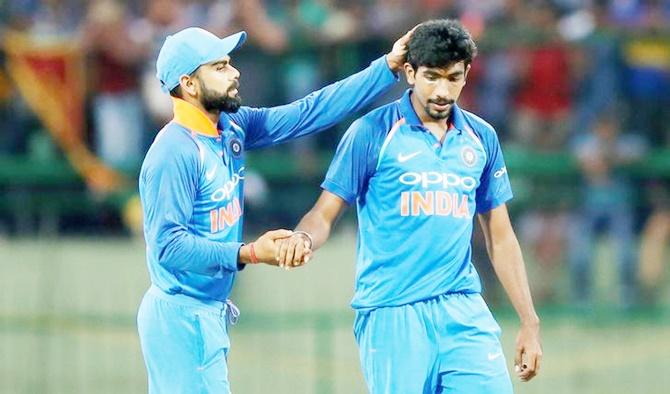 Virat Kohli and Jasprit Bumrah