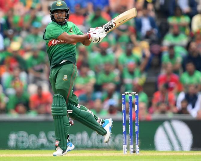 Mosaddek Hossain of Bangladesh bats 