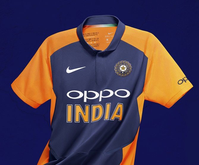 Haat Oneerlijk tragedie First Look: Team India's new Orange and blue jersey - Rediff Cricket