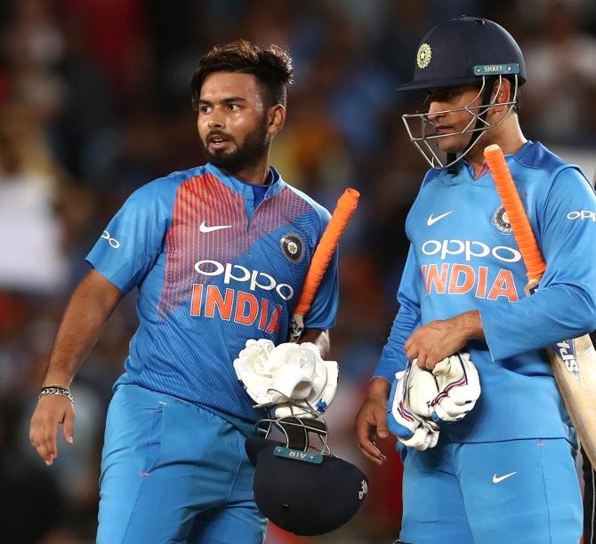 Rishabh Pant and Mahendra Singh Dhoni