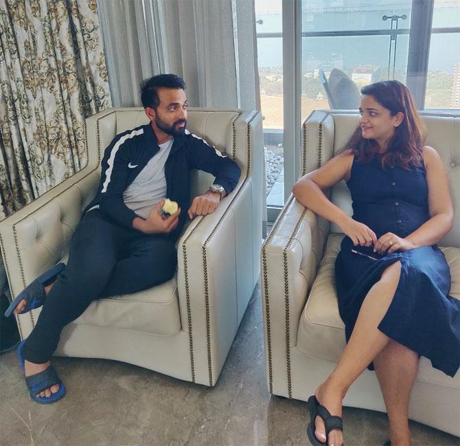 Ajinkya Rahane and his wife Radika