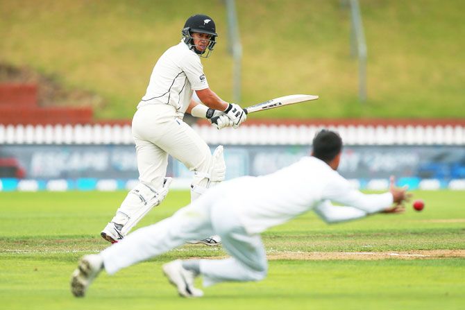 New Zealand's Ross Taylor bats on Day 4 of the 2nd Test match against Bangladesh at Basin Reserve in Wellington, New Zealand, on Monday