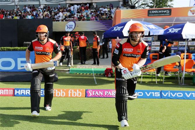 SunRisers Hyderabad's Jonny Bairstow and David Warner