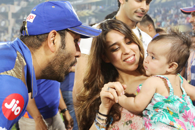 Rohit Sharma gets in a playful mood with his daughter Samaira
