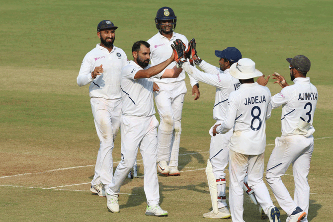 Mohammed Shami was the pick of the bowlers for India, picking seven wickets in the first Test in Indore