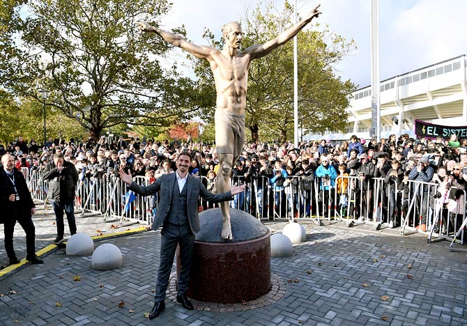 Angry fans vandalise Ibrahimovic's statue in Malmo