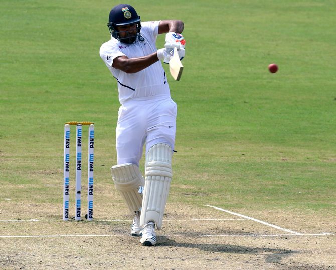 Rohit Sharma bats en route his double ton in the 3rd Test in Ranchi