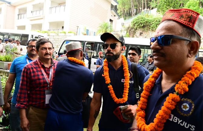 India captain Virat Kohli arrives in Dharamsala ahead of the 1st T20I against South Africa