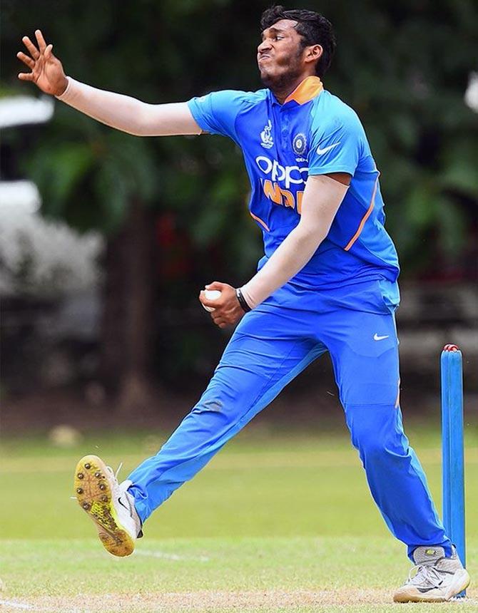 Atharva Ankolekar in action during the Asia Cup Under-19 final against Bangladesh in Colombo on Saturday, September 14, 2019. Photograph: Asian Cricket Council/Twitter