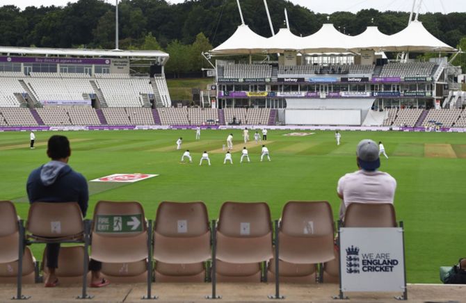 Fans during Day 4 of the second Test at the Ageas Bowl in Southampton, England, on Sunday