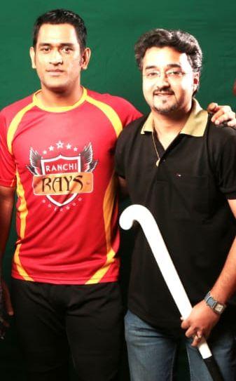 Deepak Sharma with Mahendra Singh Dhoni