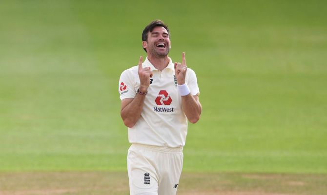 England's James Anderson celebrates on dismissing Pakistan's Azhar Ali to claim 600 Test wickets 