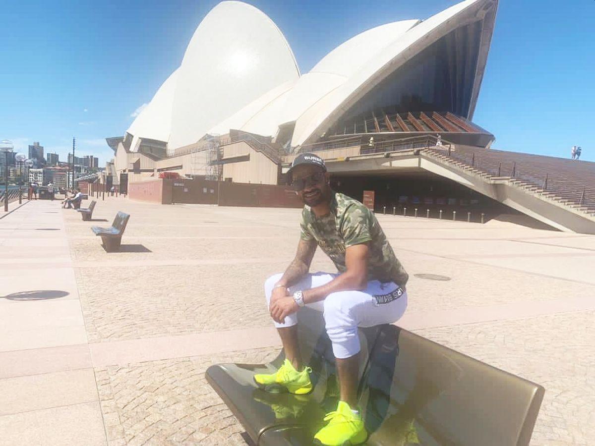 Shikhar Dhawan enjoys an evening under the Sydney sun