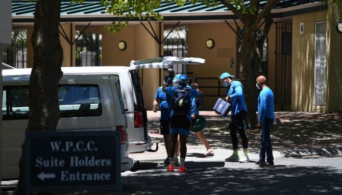 South African backroom staff pack up after the postponement of the Ist One Day International at Newlands Cricket Ground in Cape Town on Friday, December 04. England are due to leave South Africa on a chartered flight on Thursday and so could potentially still play two of the ODIs at Newlands on Tuesday and Wednesday.