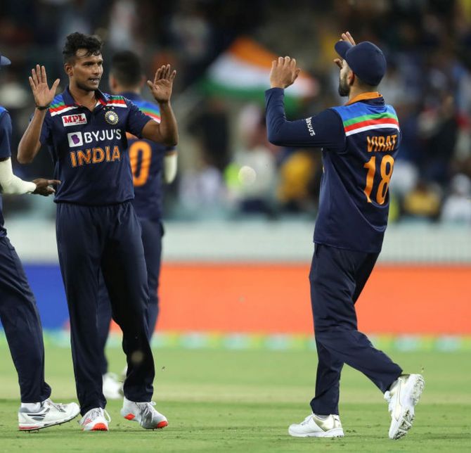India's Thangarasu Natarajan finished the white-ball series in India with 8 wickets -- he picked two scalps in the 3rd ODI and finished with six wickets in the three T20Is