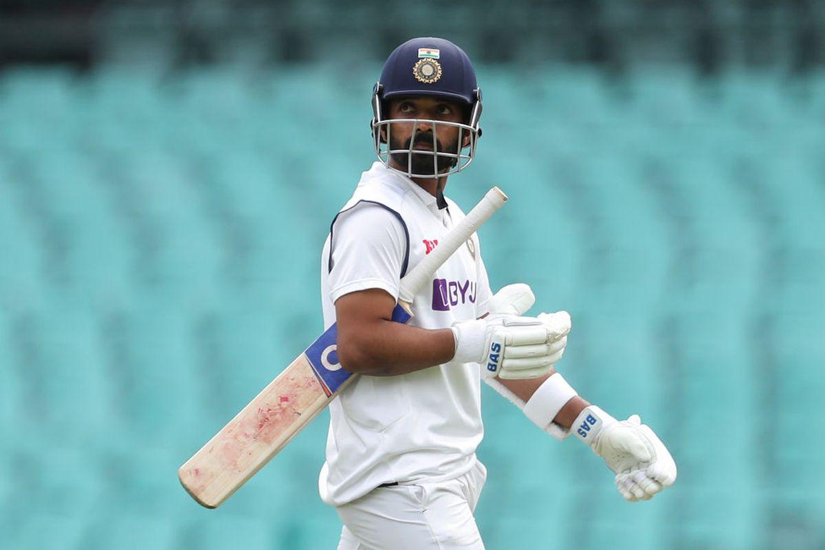 India's Ajinkya Rahane walks off after being dismissed by Jack Wildermuth