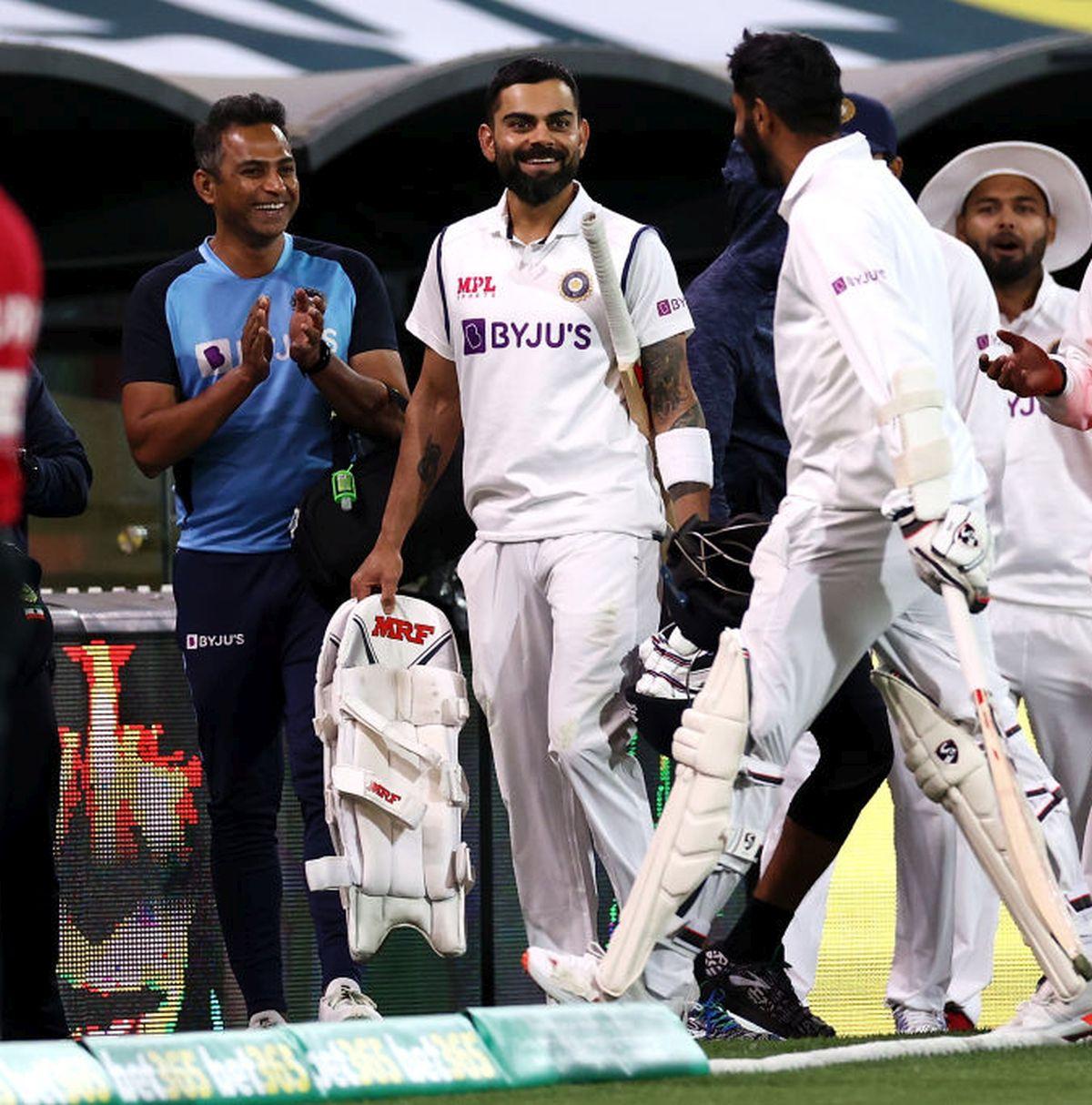 Virat Kohli and Jasprit Bumrah share a laugh as the latter played the nightwatchman's role to perfection, staying not out at the the end of play on Day 2