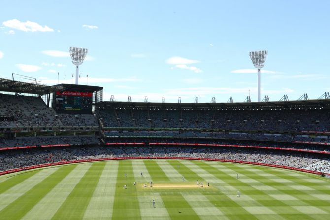 A general view of the Melbourne Cricket Ground during Day 1 of the second Test between Australia and India. 