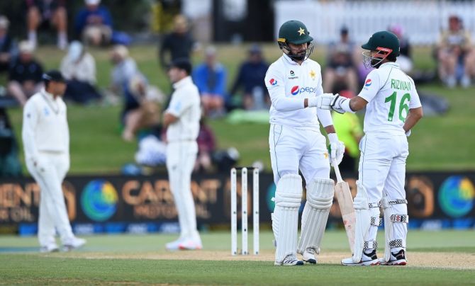 Mohammad Rizwan and Faheem Ashraf put on a 107-run partnership on Day 3 of the First Test played at Bay Oval in Wellington on Monday