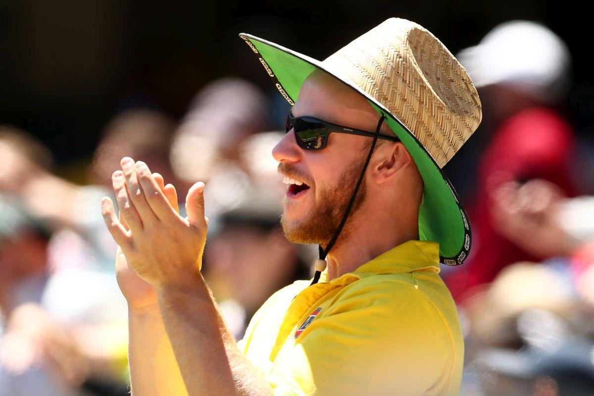 An Australian fan applauds