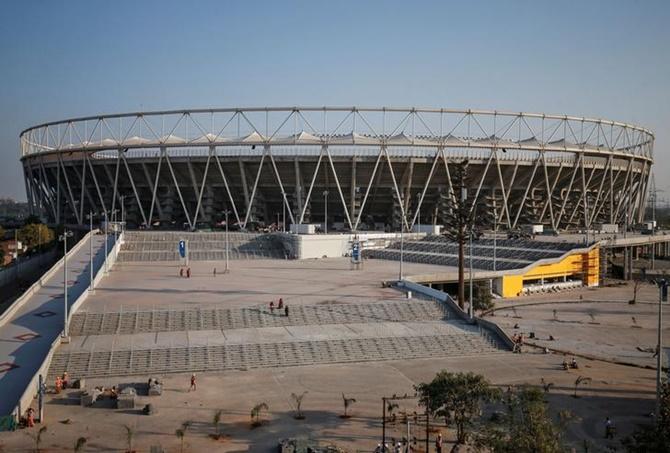  A general view of the Sardar Patel Gujarat Stadium, in Motera, Ahmedabad, which US President Donald Trump is expected to visit during his upcoming trip to India.