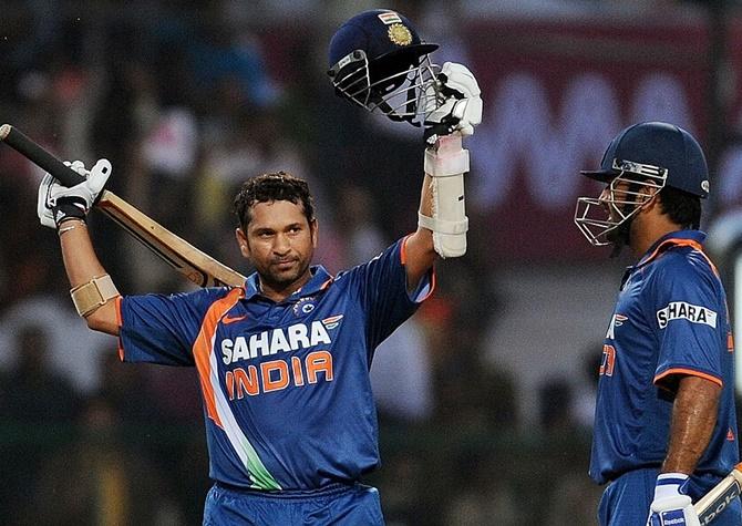 Sachin Tendulkar scored runs at a brisk pace and went on to register a double century off just 147 balls