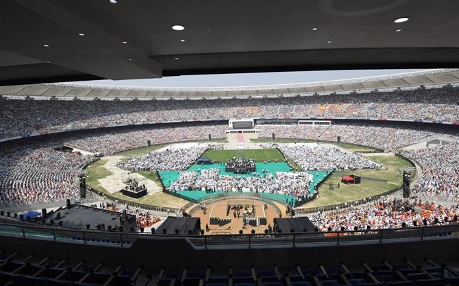 Constructing the stadium took four years