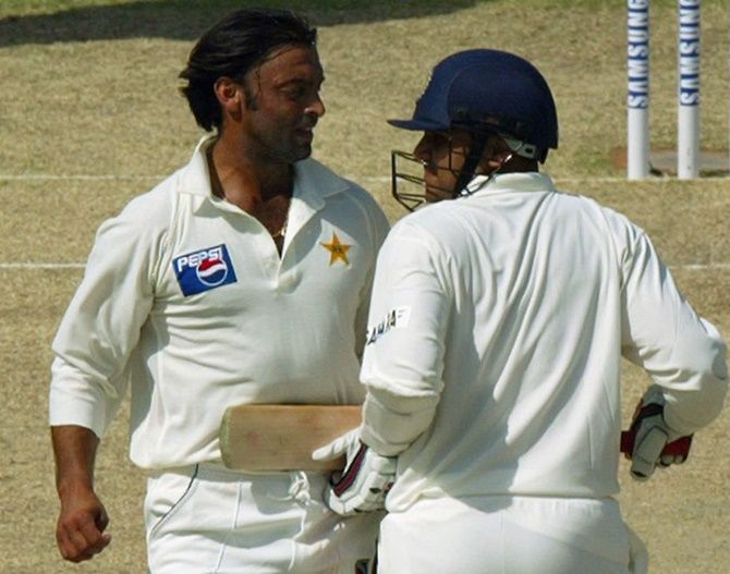 India’s Virender Sehwag and Pakistan’s Shoaib Akhtar
