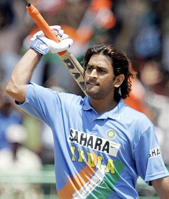 Mahendra Singh Dhoni scored his first ODI century against Pakistan in 2005 