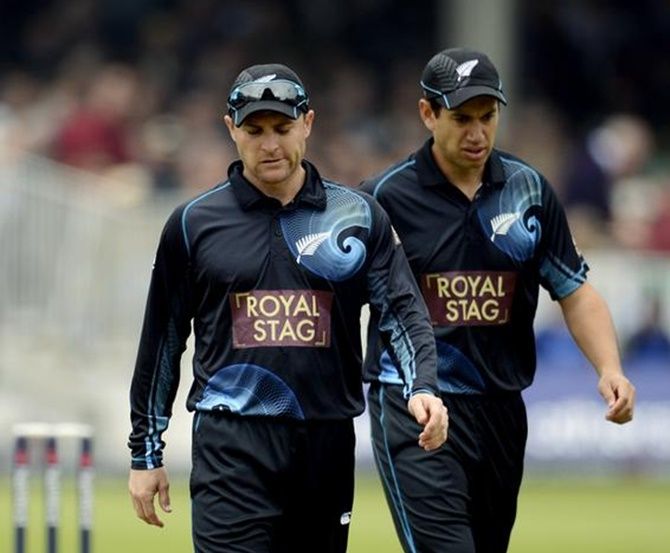 New Zealand's Brendon McCullum (left) and Ross Taylor during a One-day international  match against England at Lord's.