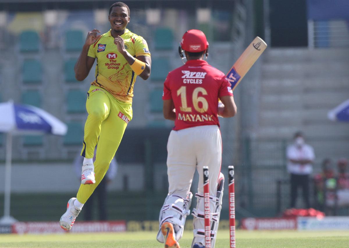 Lungi Ngidi celebrates the wicket of Mayank Agarwal