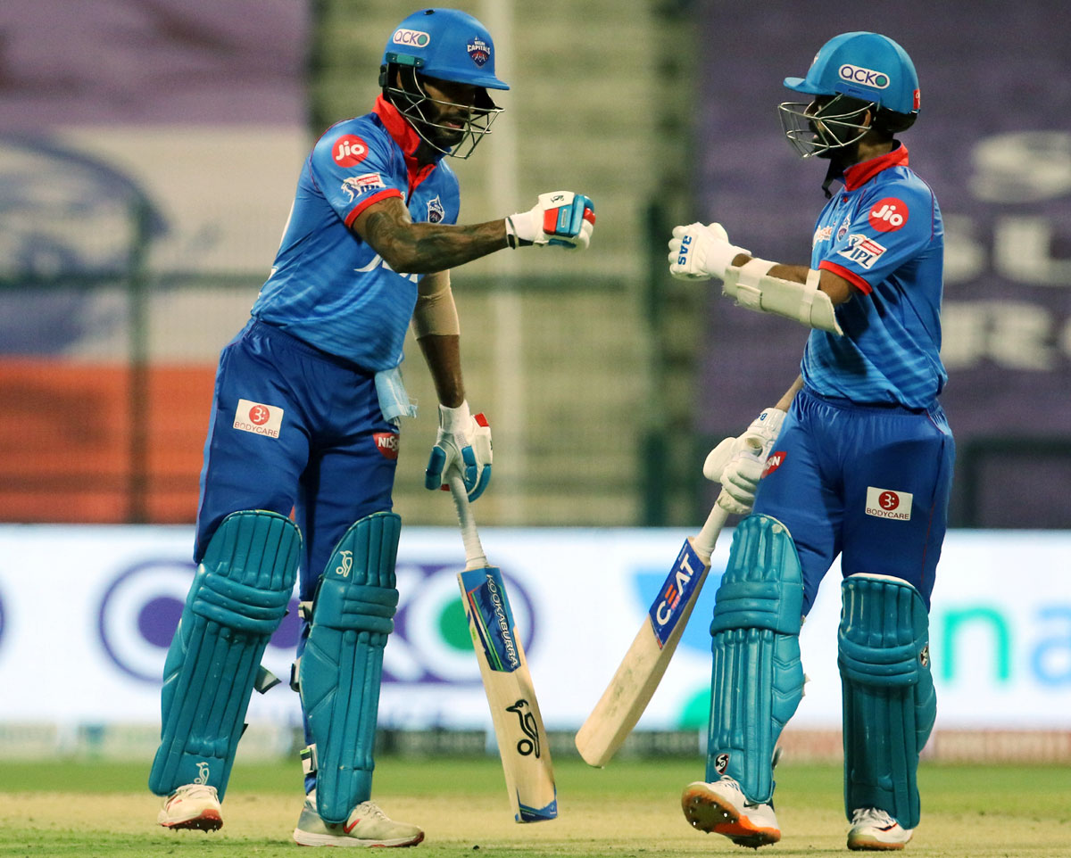 Shikhar Dhawan and Ajinkya Rahane during their 88-run partnership