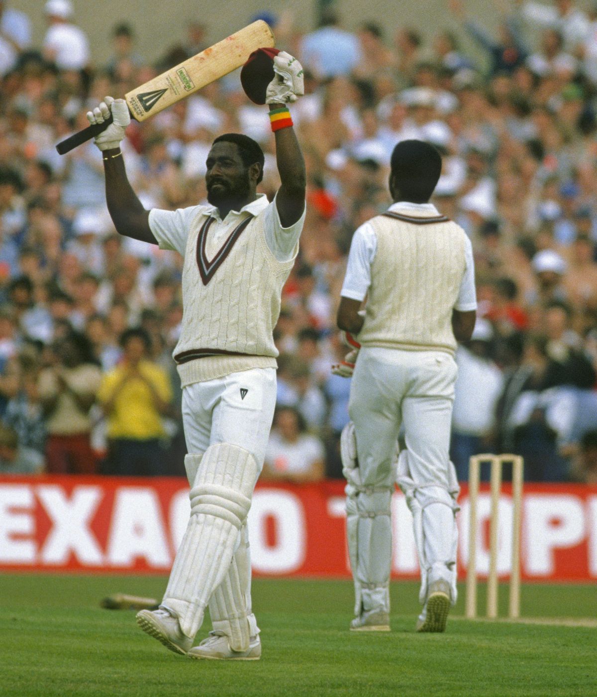 Viv Richards celebrates a century