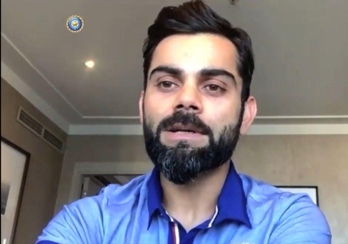 Virat Kohli speaks during an online media briefing on Thursday