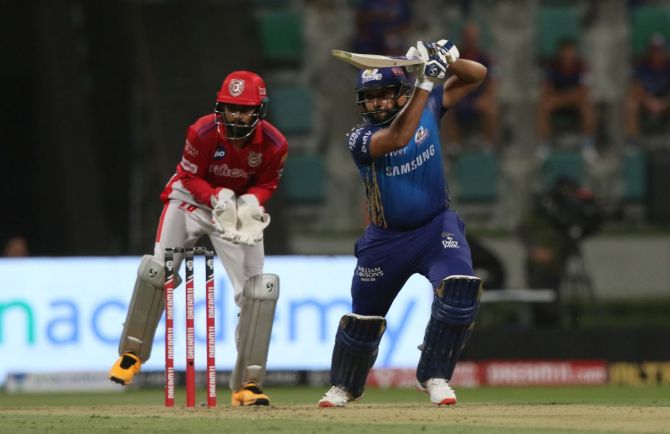 Rohit Sharma en route his beautiful innings of 70 off 45 balls against Kings XI Punjab on Thursday