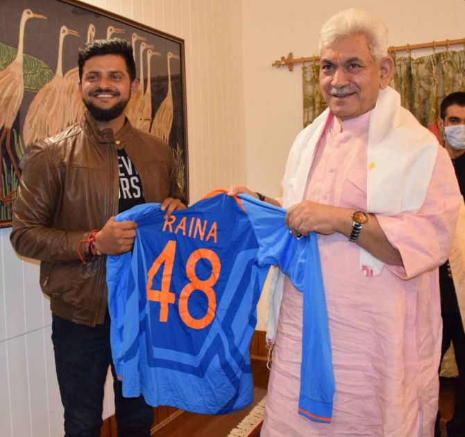 Former India cricketer, Suresh Raina met Kashmir Lieutenant Governor Manoj Sinha to discuss his proposals for sports academies in Jammu and Kashmir.