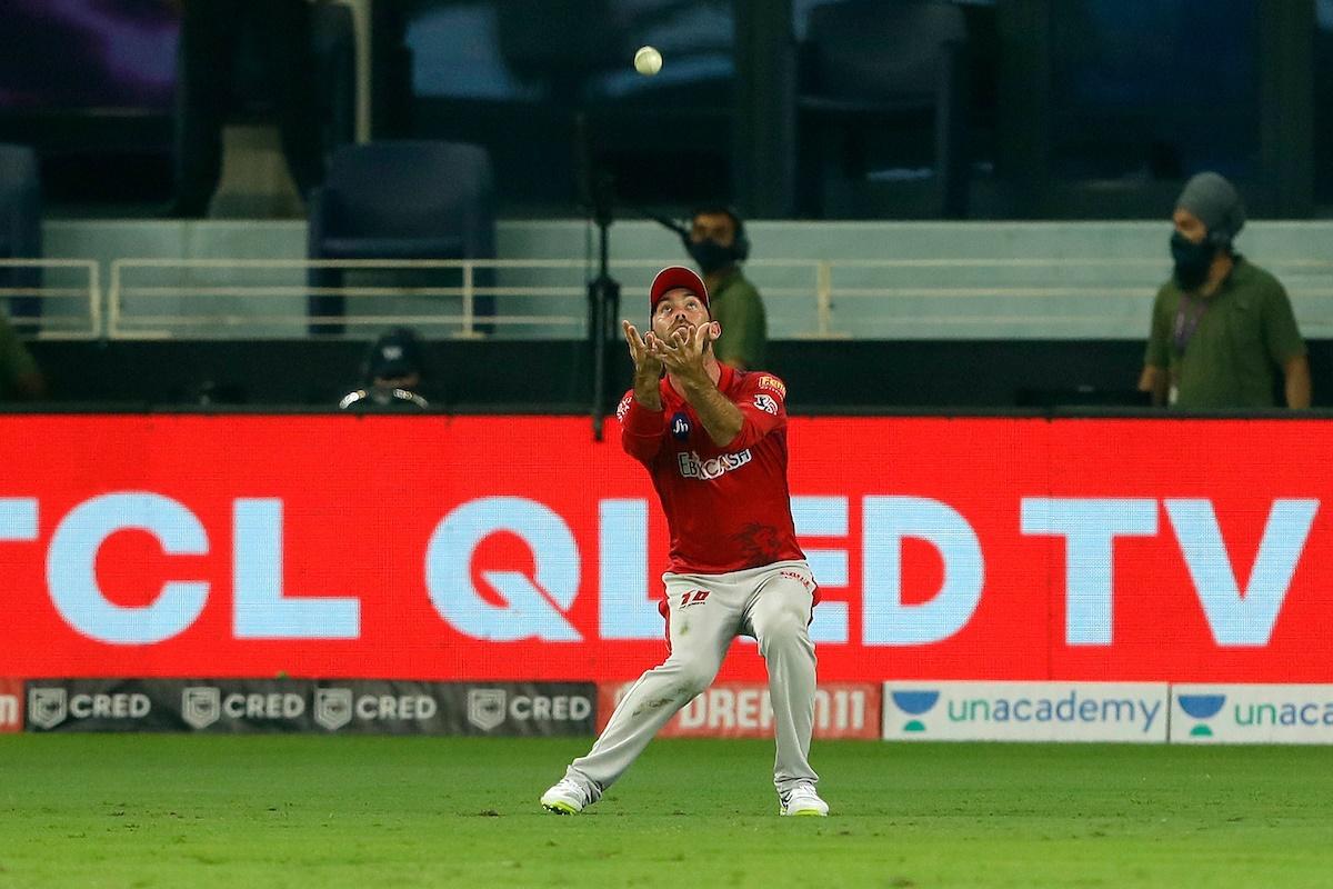 Glenn Maxwell takes the catch to dismiss David Warner