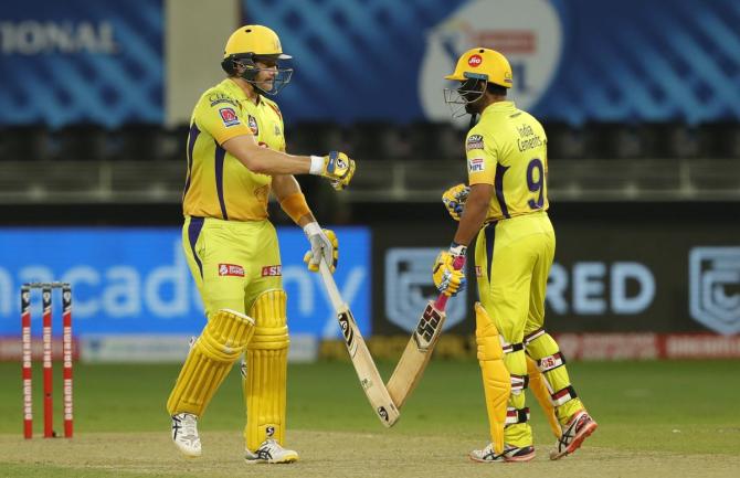 CSK's Shane Watson and Ambati Rayudu put on an 81-run partnership against SunRisers on Tuesday