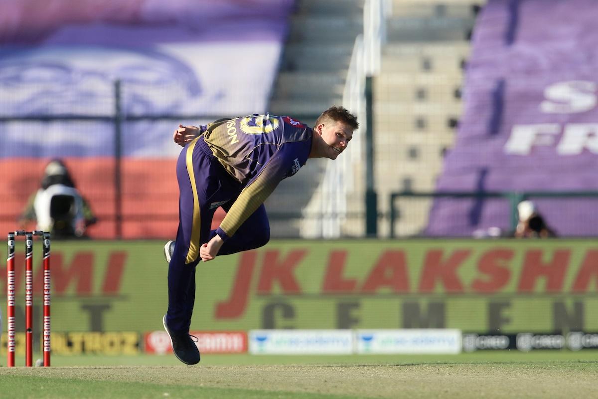 Kolkata Knight Riders fast bowler Lockie Ferguson during the IPL match against SunRisers Hyderabad, in Abu Dhabi, on Sunday