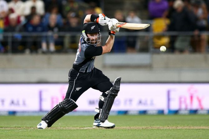 New Zealand's Tim Seifert bats during Game 4 of the Twenty20 series against India, at Sky Stadium, in Wellington, on January 31, 2020.