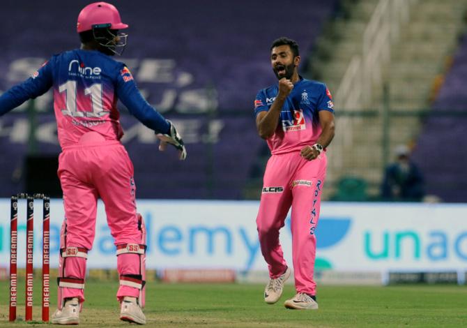 Shreyas Gopal celebrates after dismissing Ambati Rayudu